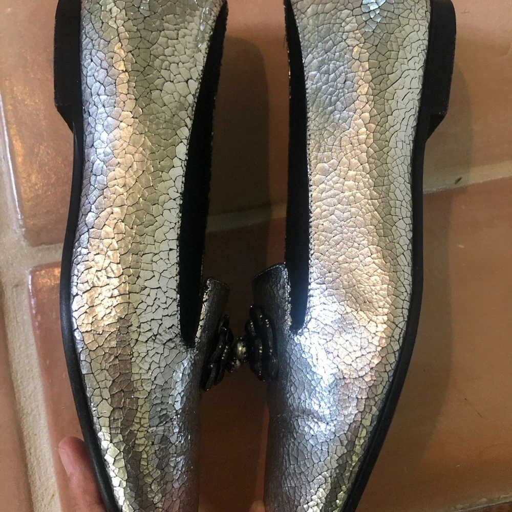 Sold Taking offers! Chanel metallic loafers size 37